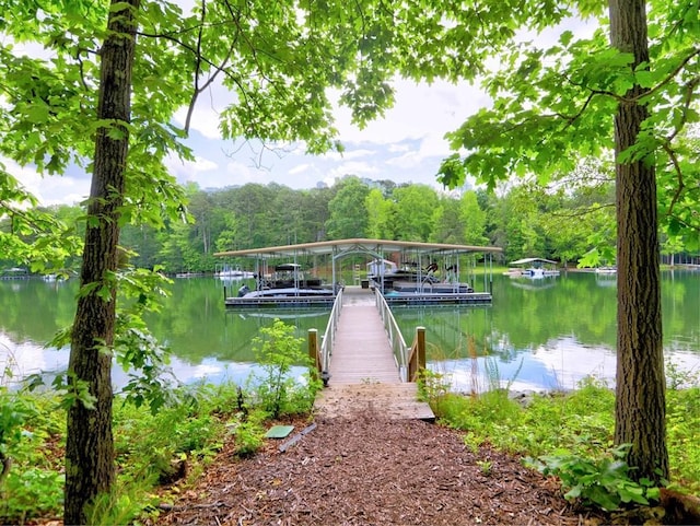 3730 Reserve Overlook Way, Cumming, GA 30041 - dock with a water view and a forest view