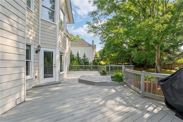 wooden deck with fence