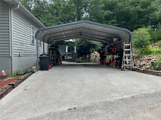 view of car parking with a carport