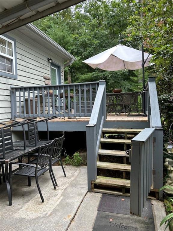 view of patio featuring a deck