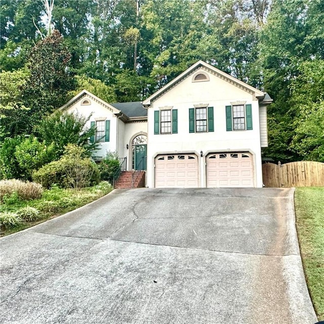 raised ranch with a garage