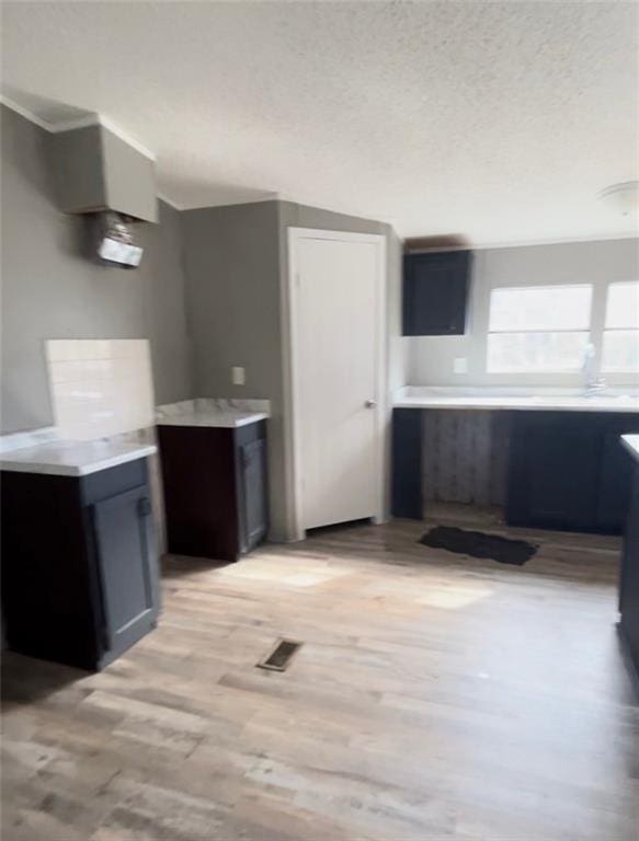 kitchen with light wood-type flooring