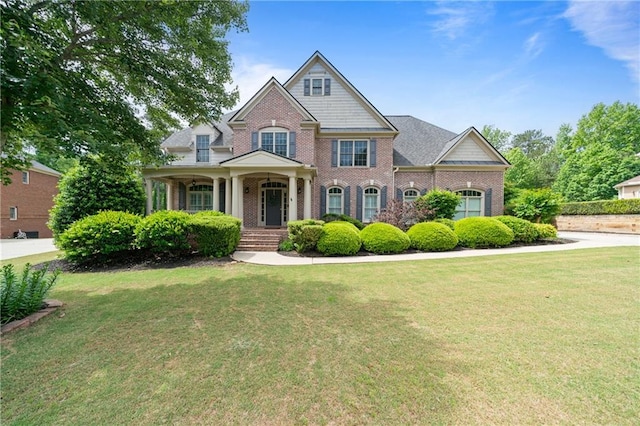 1758 Rosehedge Way NW, Kennesaw, GA 30152 - view of front facade with brick siding and a front lawn
