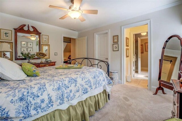 95 Weslyan Way, Oxford, GA 30054 - tiled bedroom featuring carpet and crown molding