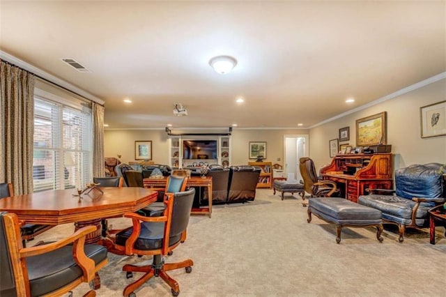 95 Weslyan Way, Oxford, GA 30054 - office space with ornamental molding, light colored carpet, and recessed lighting