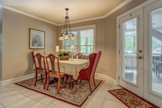 95 Weslyan Way, Oxford, GA 30054 - dining room with plenty of natural light, light tile patterned floors, crown molding, and baseboards