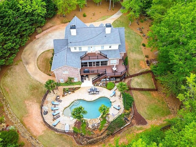 95 Weslyan Way, Oxford, GA 30054 - view from above of property with a pool area