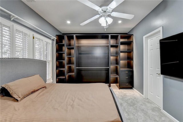 3565 Hickory Branch Trl, Suwanee, GA 30024 - bedroom with carpet flooring, baseboards, recessed lighting, and ceiling fan