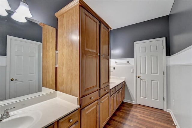 3565 Hickory Branch Trl, Suwanee, GA 30024 - bathroom featuring wood finished floors and vanity