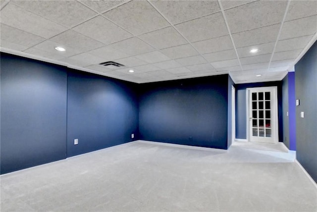 3565 Hickory Branch Trl, Suwanee, GA 30024 - carpeted spare room featuring recessed lighting, baseboards, and a drop ceiling