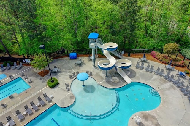 3565 Hickory Branch Trl, Suwanee, GA 30024 - community pool featuring a water slide and a patio area