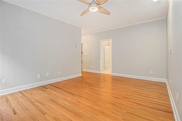 5575 Julian Pl, Atlanta, GA 30342 - unfurnished room with a ceiling fan, ornamental molding, and light wood-style floors