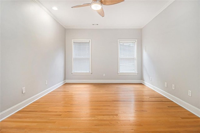 5575 Julian Pl, Atlanta, GA 30342 - unfurnished room with ornamental molding, ceiling fan, and light wood-style floors