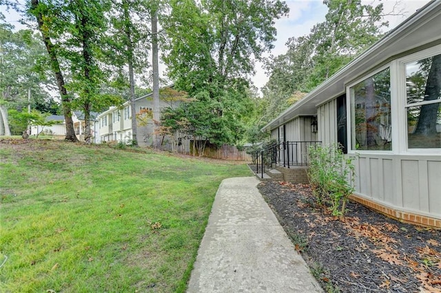 view of yard with fence