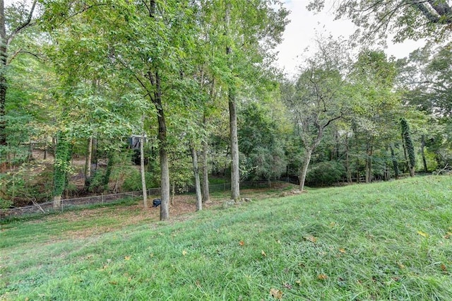 view of yard with fence