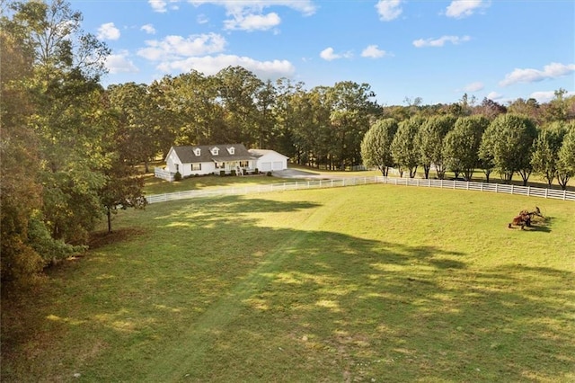 exterior space with a rural view