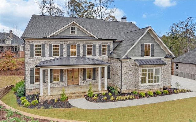 view of front of property with covered porch