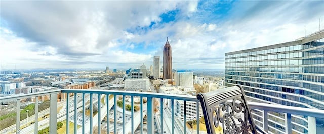 balcony with a city view