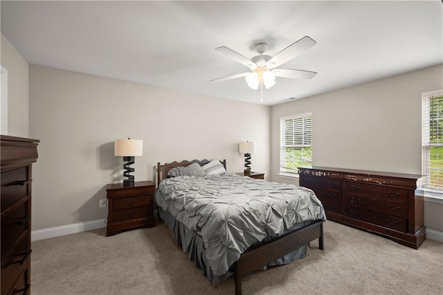 1672 Meadow Lark Ln, Gainesville, GA 30501 - bedroom featuring light colored carpet, baseboards, and ceiling fan