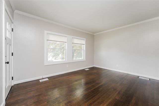 1381 Benteen Way SE, Atlanta, GA 30315 - spare room featuring crown molding, dark wood-style flooring, and baseboards