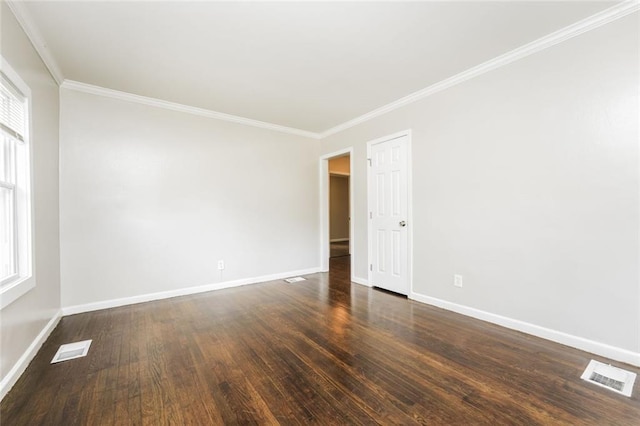1381 Benteen Way SE, Atlanta, GA 30315 - spare room featuring crown molding, baseboards, and dark wood finished floors