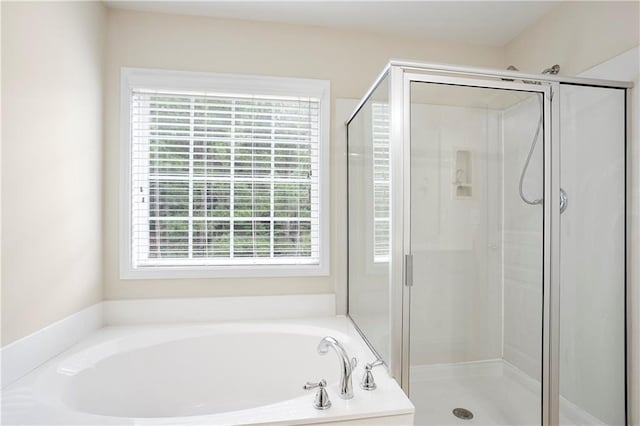 4130 Stonecypher Rd, Suwanee, GA 30024 - bathroom featuring a stall shower and a bath