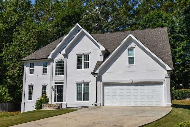 view of front facade with a garage