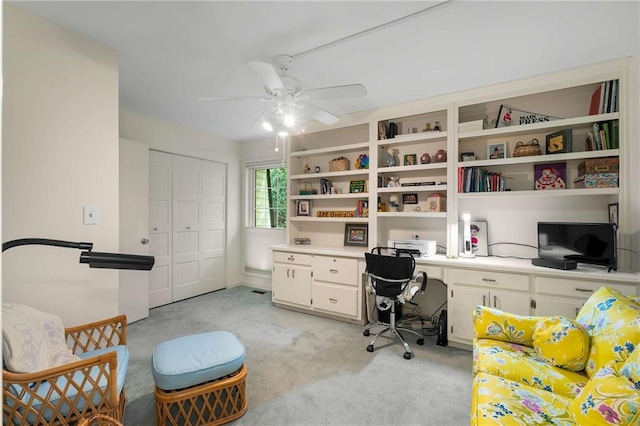 5180 Chemin De Vie, Atlanta, GA 30342 - office with light carpet, ceiling fan, and built in desk