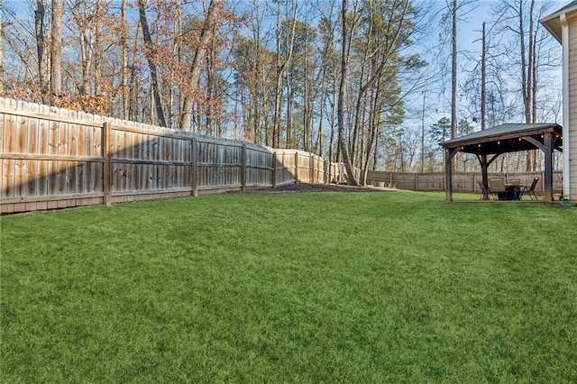 view of yard featuring a gazebo