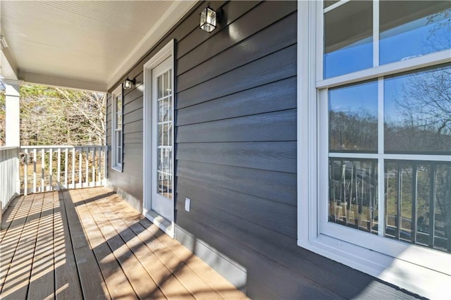 deck with covered porch