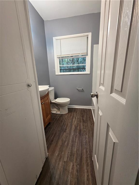 2802 3rd Ave SW, Atlanta, GA 30315 - half bathroom with wood finished floors and vanity