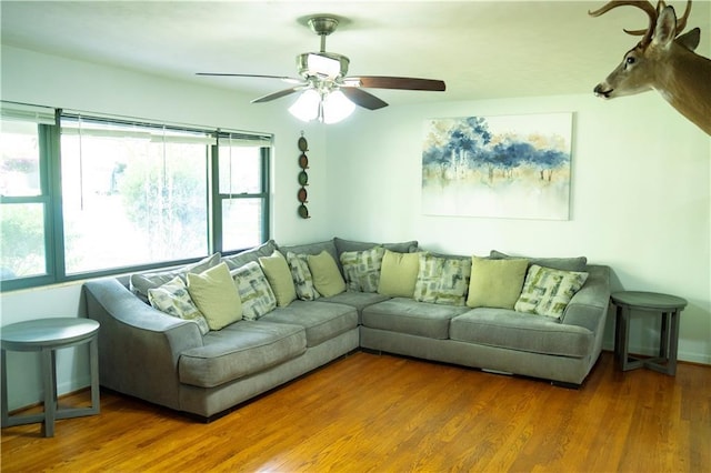 991 Lakemont Dr, Gainesville, GA 30501 - living room with a ceiling fan and wood finished floors