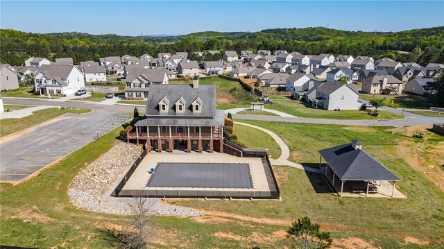 aerial perspective of suburban area
