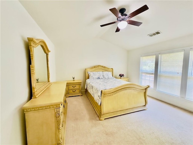365 Friars Head Dr, Suwanee, GA 30024 - bedroom featuring lofted ceiling, light colored carpet, and a ceiling fan