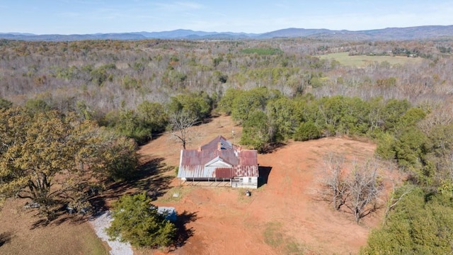 bird's eye view featuring a mountain view