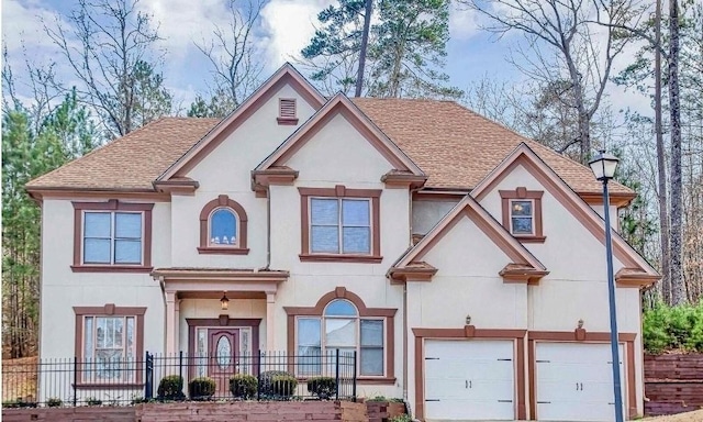 view of front of house with a garage