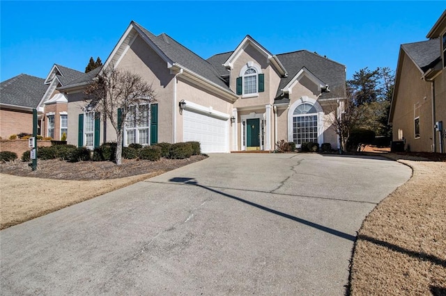 view of property featuring a garage