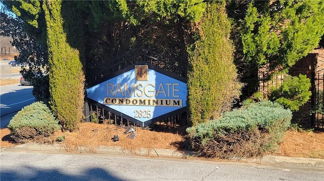 view of community sign