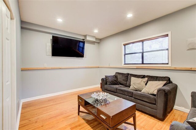 living room featuring light hardwood / wood-style floors