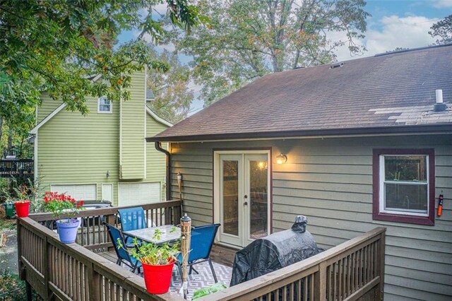 deck featuring french doors