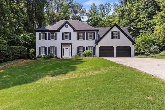 4220 Singing Post Ln NE, Roswell, GA 30075 - colonial inspired home featuring concrete driveway, a garage, and a front yard