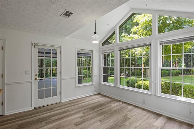 4220 Singing Post Ln NE, Roswell, GA 30075 - unfurnished sunroom with lofted ceiling and plenty of natural light