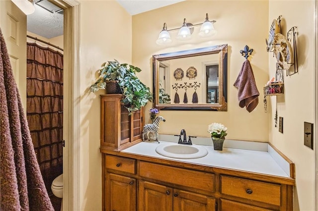 150 Wilbanks St, Buford, GA 30518 - full bath with vanity, toilet, and curtained shower