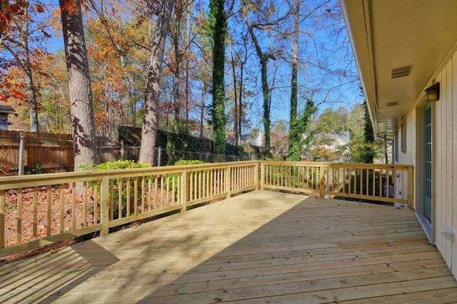 deck featuring fence