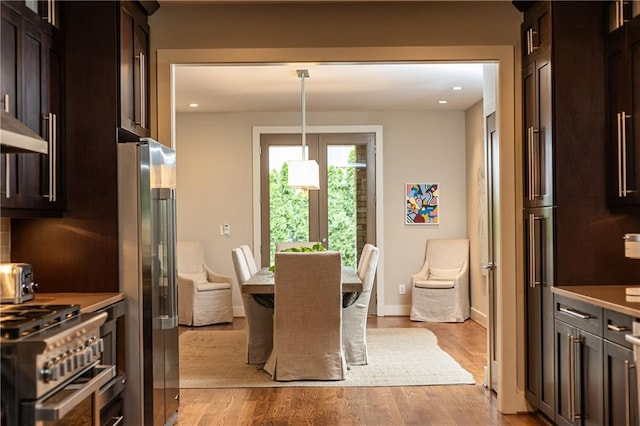 dining room featuring light hardwood / wood-style floors