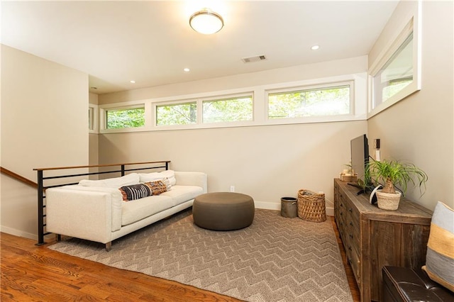 living room featuring hardwood / wood-style flooring