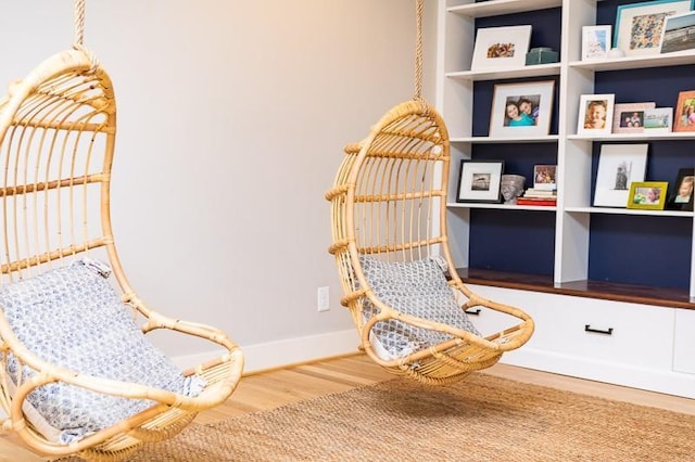 sitting room featuring hardwood / wood-style flooring