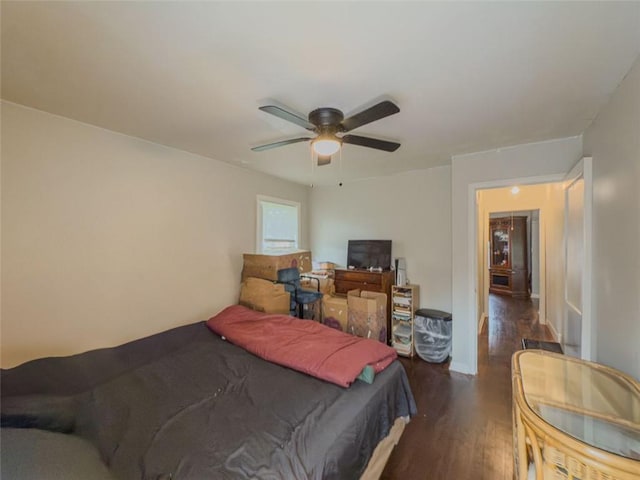 646 Quillian Ave, Decatur, GA 30032 - bedroom with a ceiling fan and wood finished floors