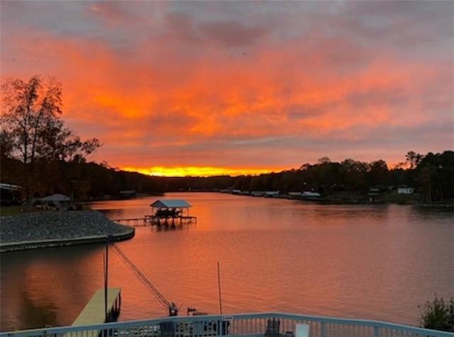 water view with a dock