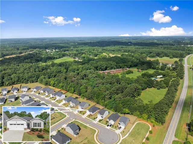 1278 Daurian Dr, Statham, GA 30666 - aerial view of property and surrounding area with a forest and nearby suburban area
